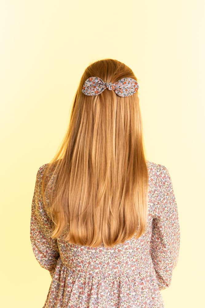 Large Floral Printed Hair Bow