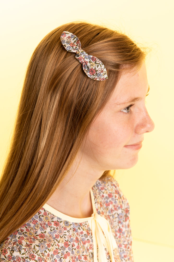 Small Floral Printed Hair Bow